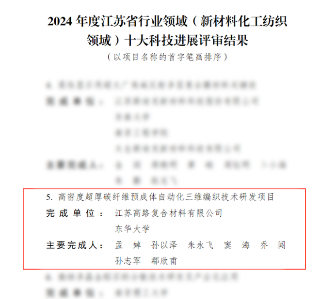 喜报！江苏高路入选2024年度江苏省行业领域十大科技进展